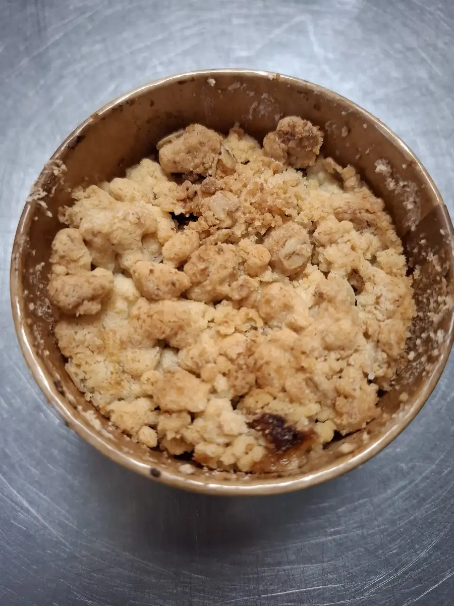 Crumble pommes/poire/vanille